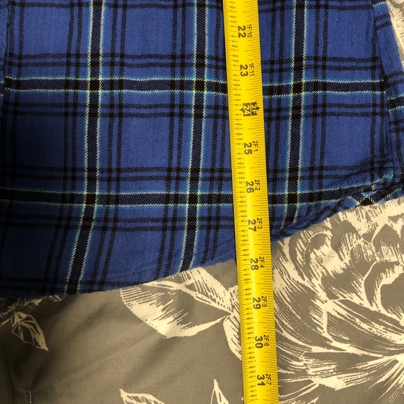 Ocean Pacific OP Sz L 11/13 blue flannel long - Picture 10 of 13